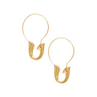 GUESS + 14K Gold Plated Hook Earring