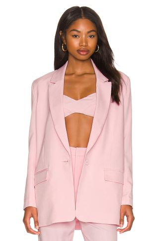 Bardot + Bardot Belted Blazer in Soft Pink