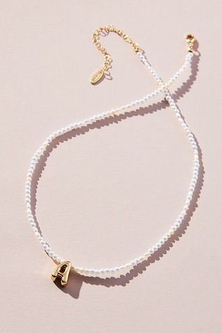 Anthropologie + Monogram Mother-of-Pearl Necklace