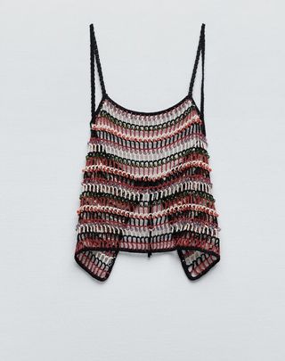 Zara + Beaded Crochet Top Limited Edition