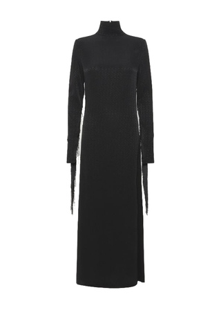Rotate Birger Christensen + Reba Fringed Dress in Black