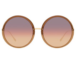 Linda Farrow + Kew Oversized Sunglasses in Tobacco