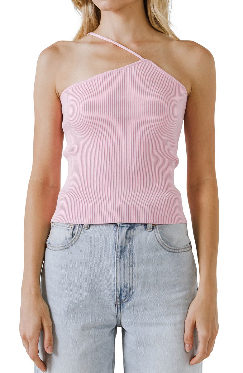 Grey Lab + One-Shoulder Knit Tank