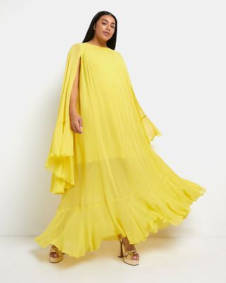 River Island + Plus Yellow Layered Maxi Dress