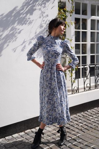 O Pioneers + Clara Dress in Light Blue Floral