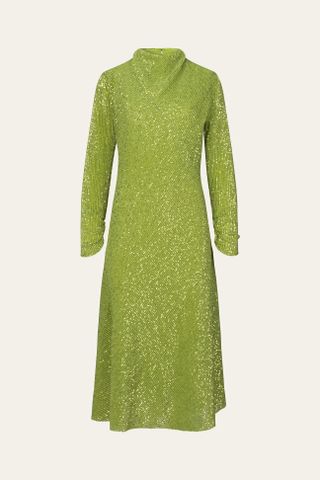 Stine Goya + Alana Dress in Lime Glitter