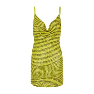 In the Mood for Love + Yuna Lime Striped Sequin Mini Dress