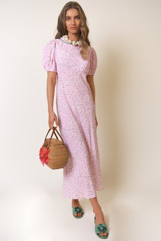 Rixo + Deia Dress in Pink Daisy Chain