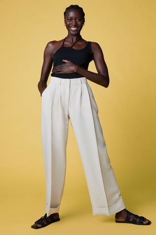 H&M + Wide-Cut Lyocell-Blend Pants