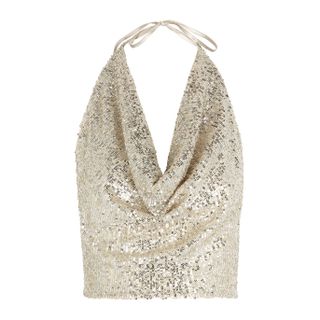 In the Mood for Love + Maxime Silver Halterneck Sequin Top