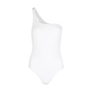 Jade Swim + Evolve White One-Shoulder Swimsuit