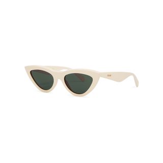 Celine + Cream Cat-Eye Sunglasses