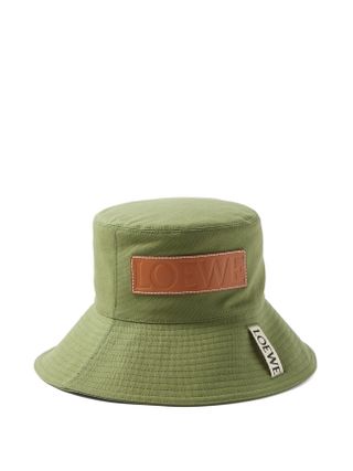 Loewe + Paula's Ibiza Leather-Logo Cotton-Canvas Bucket Hat