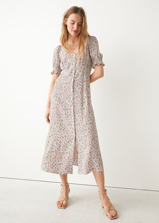 & Other Stories + Printed Button Up Midi Dress