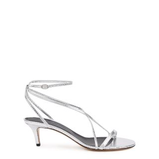 Isabel Marant + Amily 65 Silver Metallic Leather Sandals