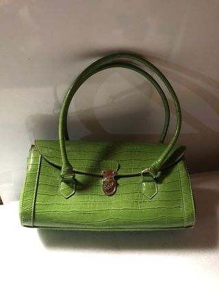 Vintage + Avocado Green Tube Pattern Handbag