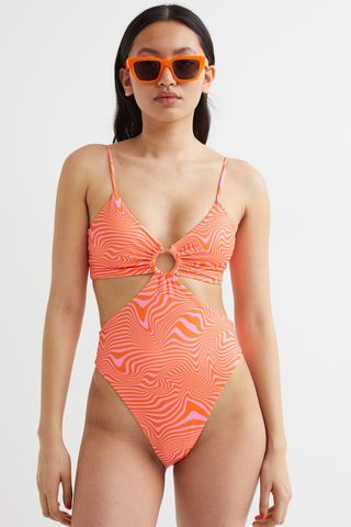 H&M + High-Leg Cut Out Swimsuit