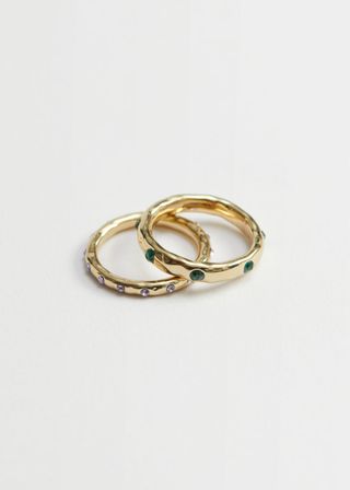 & Other Stories + Stone Studded Ring Set
