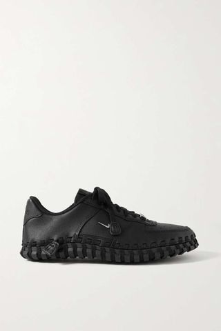 Nike + + Jacquemus J Force 1 Whipstitched Leather Sneakers