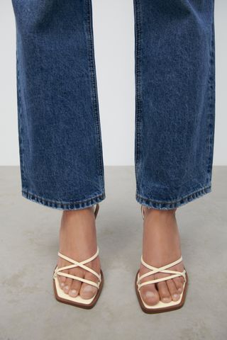 Zara + Tie Strap Heeled Sandals