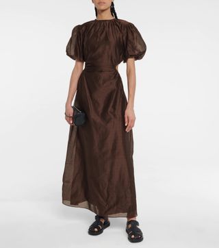 SIR + Anje Cotton and Silk Midi Dress