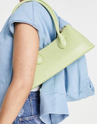 ASOS + Shoulder Bag With Elongated Straps in Lime