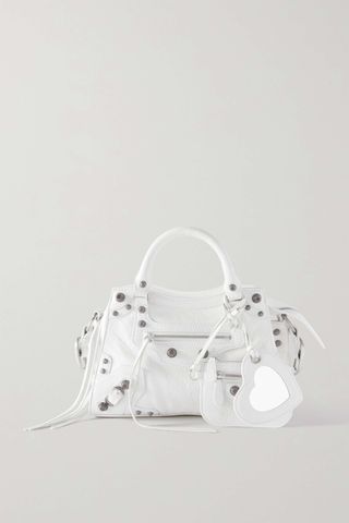 Balenciaga + Neo Cagole Xs Studded Crinkled-Leather Tote