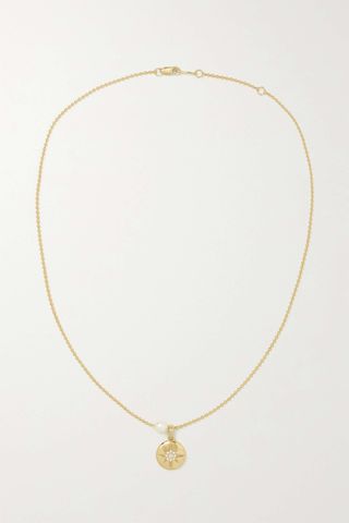 Mizuki + 14-Karat Gold, Diamond and Pearl Necklace