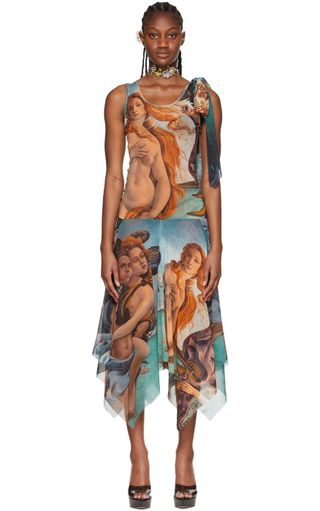 Jean Paul Gaultier + Multicolor Tulle Long Dress