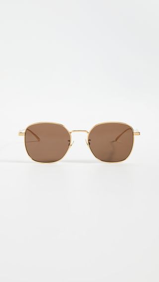 Bottega Veneta + Metal Ribbon Round Sunglasses