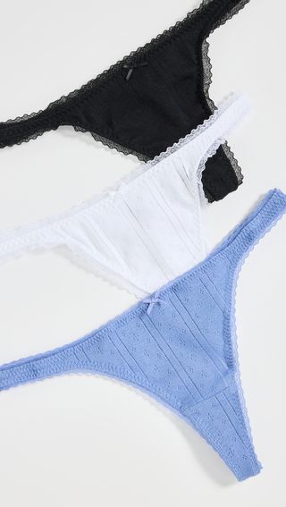 Cou Cou Intimates + Pointelle Thong 3 Pack