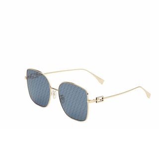 Fendi + Baguette Sunglasses with Blue Lenses and FF Micro Logo