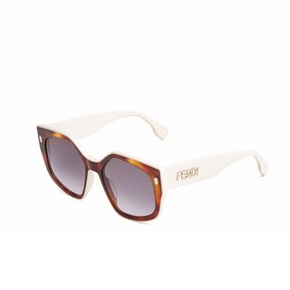 Fendi + Fendi Bold Havana and Creamy White Acetate Sunglasses