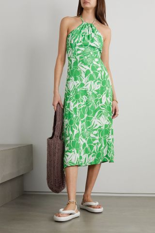 Faithfull the Brand + Taormina Floral-Print Crepe Halterneck Midi Dress