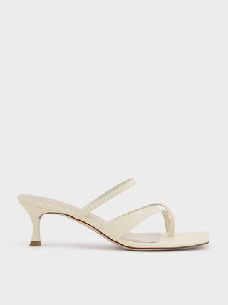 Charles 
Keith + Chalk Toe Loop Heeled Sandals