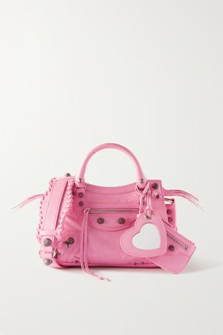 Balenciaga + Neo Cagole XS Studded Crinkled-Leather Tote