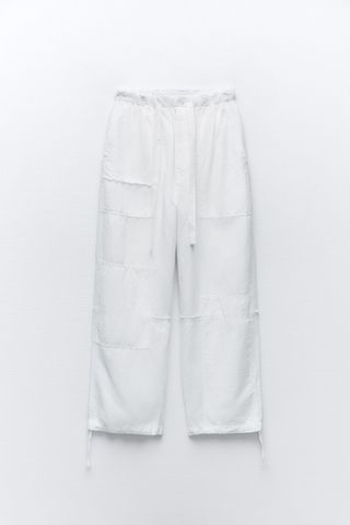 Zara + Linen Blend Cargo Pants