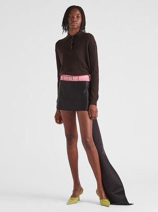 Prada + Silk Duchess Satin Mini Skirt