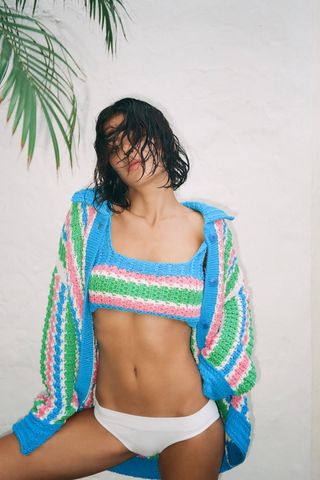 Zara + Striped Knit Jacket