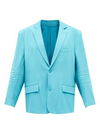Balenciaga + Single-Breasted Creased Oversized Suit Jacket