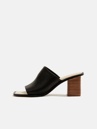 Jigsaw + Coop Stacked Heel Leather Mule