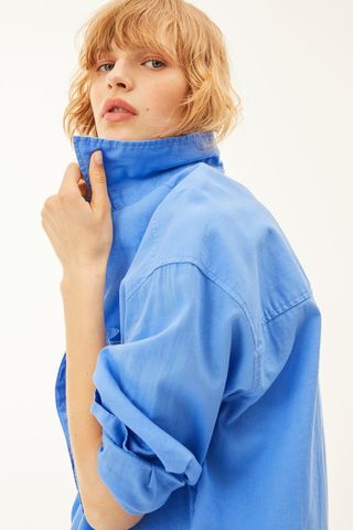 H&M + Oversized Linen-Blend Shirt
