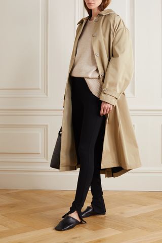 Caes + Pleated Cotton Trench Coat