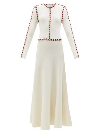 Gabriela Hearst + Vez Fringed Wool-Blend Dress