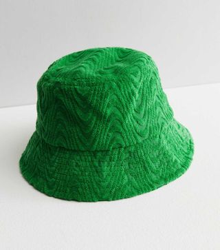 New Look + Green Towelling Bucket Hat