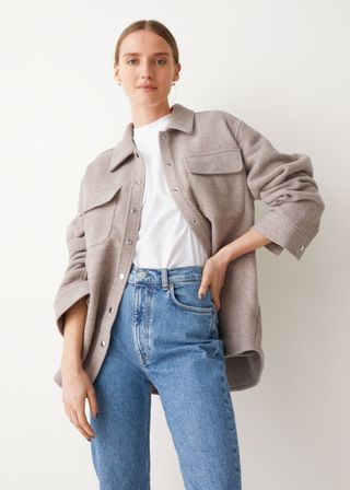 & Other Stories + Oversized Wool Blend Overshirt