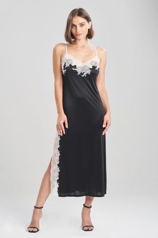 Natori + Enchant Lace Slit Gown