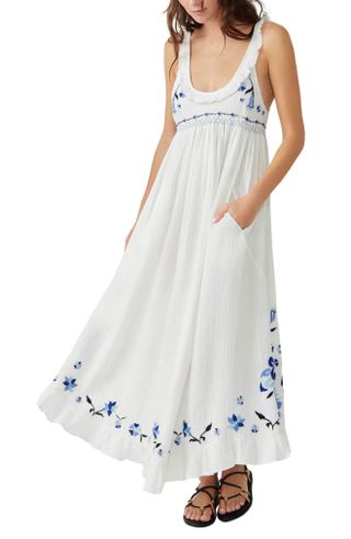 Free People + Magda Embroidered Maxi Sundress