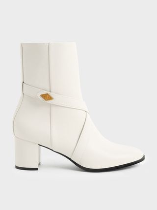 Charlies & Keith + Metallic Accent Crossover Ankle Boots