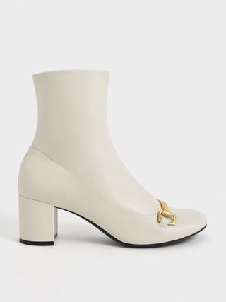 Charles & Keith + Metallic Accent Ankle Boots